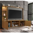 Painel E Rack Para Tv Ripado Kourtney Cinamomo Titanium