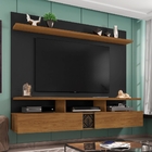 Painel E Rack Para Tv Suspenso Lates Preto Velluto Freijó