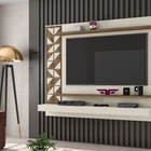 Painel E Rack Para Tv Suspenso Noctis Off White Canela