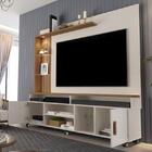 Painel E Rack Para Tv Tiane Off White E Canela