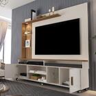 Painel E Rack Para Tv Tiane Off White E Canela