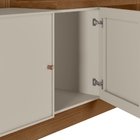 Painel E Rack Para Tv Zeus Com Espelho E Prateleira Freijó Of