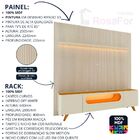 Painel E Rack Requinte 220 Impressão 3d Com Led Pés De Madeir