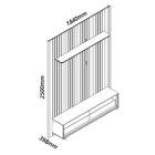 Painel E Rack Ripado Com Led E Rodízio Nobre 185 Naturale Off