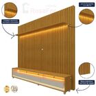 Painel E Rack Ripado Com Led E Rodízio Nobre Clean 230 Natura