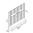 Painel E Rack Ripado Com Led E Rodízio Nobre Clean 230 Natura