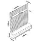 Painel E Rack Ripado Com Led Nobre 230 Azul Off White - Gelius