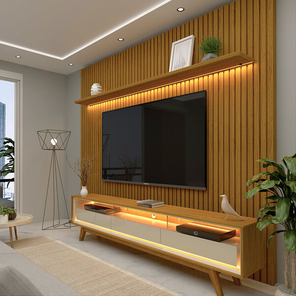 PainelERackRipadoComLedNobre230NaturaleOffWhite-Gelius