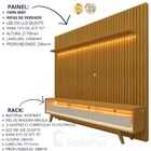 Painel E Rack Ripado Com Led Nobre Clean 230 Naturale Off Whi