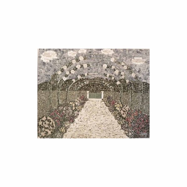 Painel Entrada Dos Jardins De Monet Em Mosaico 120x150