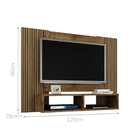 Painel Estante Para Tv Ouren Madeira Pintura 3d Ripada