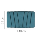 Painel Estofada Bélgica 140cm Casal Suede Azul Turquesa - D A
