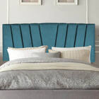 Painel Estofada Bélgica 140cm Casal Suede Azul Turquesa - D A