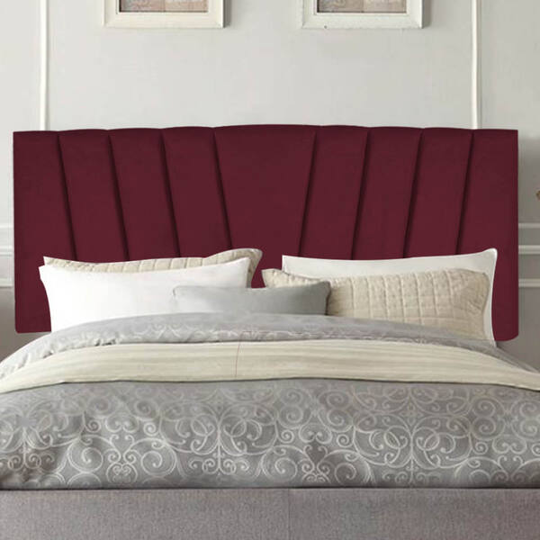 Painel Estofada Bélgica 160cm Queen Suede Bordo - D A Decor