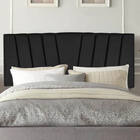 Painel Estofada Bélgica 195cm King Courino Preto - D A Decor