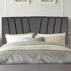 Painel Estofada Bélgica 195cm King Suede Cinza Escuro - D A D