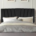 Painel Estofada Bélgica 195cm King Suede Preto - D A Decor