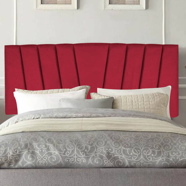 Painel Estofada Bélgica 90cm Solteiro Suede Vermelho - D A De