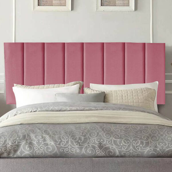 Painel Estofada Carla 160cm Queen Suede Rosa - D A Decor