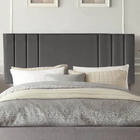 Painel Estofada Grécia 140cm Casal Suede Cinza Escuro - D A D