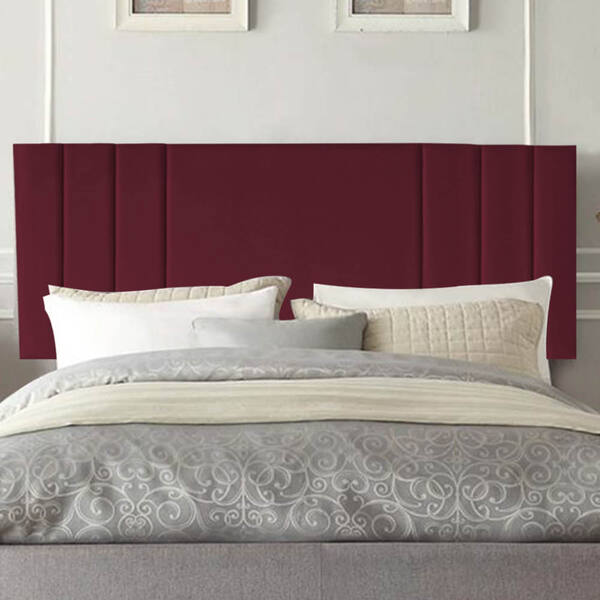 Painel Estofada Grécia 90cm Solteiro Suede Bordo - D A Decor