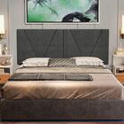 Painel Estofado 2 Mesas De Cabeceira Casal 140 Nobre Cinza