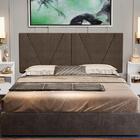 Painel Estofado 2 Mesas De Cabeceira King 195 Nobre Marrom