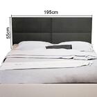 Painel Estofado 2 Mesas De Cabeceira King Seleta Cinza