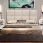 Painel Estofado 2 Mesas De Cabeceira Queen Docelar Bege