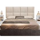 Painel Estofado 2 Mesas De Cabeceira Queen Docelar Bege