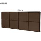 Painel Estofado 2 Mesas De Cabeceira Queen Docelar Marrom