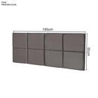 Painel Estofado E Mesa De Cabeceira King 195 Docelar Cinza