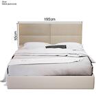 Painel Estofado E Mesa De Cabeceira King 195 Seleta Bege