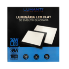 Painel Flat Led 24w Embutir Preto