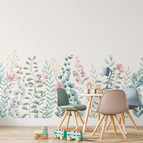 Painel Folhagem - Fd Jardim Aquarela 3x2,5m (lxa)