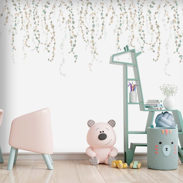 Painel Folhagem - Fd Raminhos Aquarela 3x2,5m (lxa)