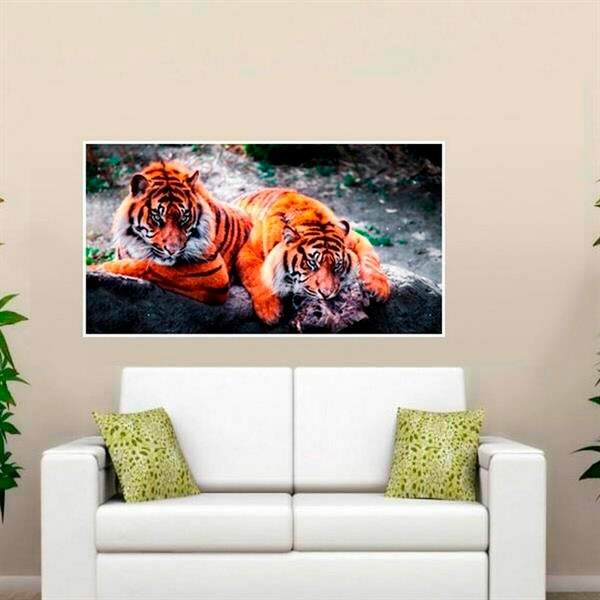 Painel Fotográfico Adesivo Dois Tigres-m 66x90cm