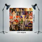 Painel Fotográfico Backdrop Casinhas Natalinas 1.5x1.5mp1702