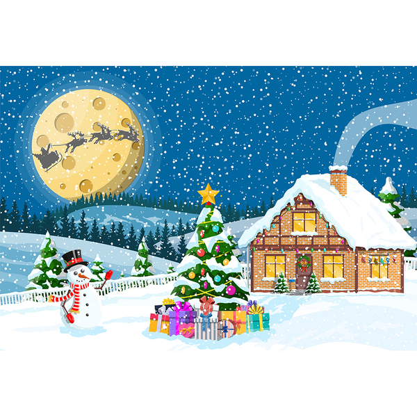 Painel Fotográfico Backdrop Natal Ilustrado 2.2x1.5mp1753