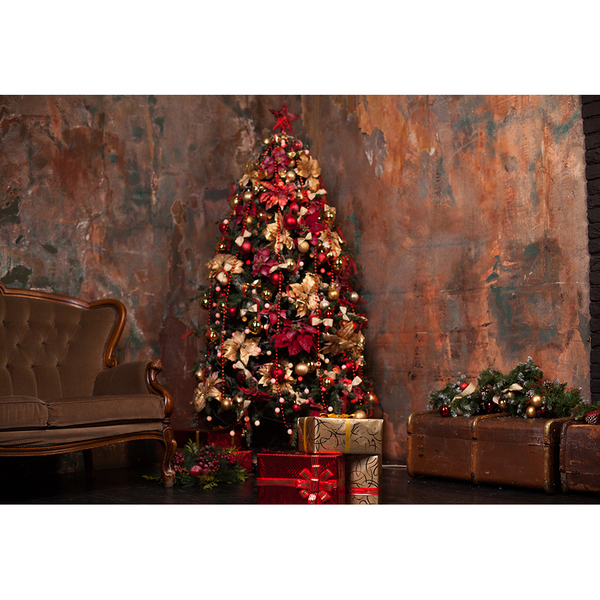 Painel Fotográfico Infantil Árvore Natal Rustica 2.2x1.5mp1780