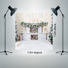 Painel Fotográfico Newborn Lareira Branca Natal 1.5x1.5mp1706