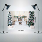 Painel Fotográfico Newborn Lareira Branca Natal 2.2x1.5mp1745