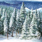 Painel Fotográfico Tecido Árvores Neve 1.5x1.5mp1694