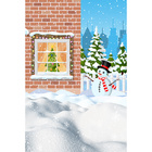 Painel Fotográfico Tecido Boneco Natal Ilustrado 2.2x1.5mp1770