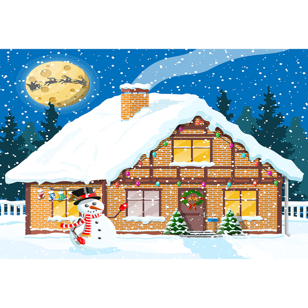 Painel Fotográfico Tecido Casa De Doces Natal 2.2x1.5mp1737