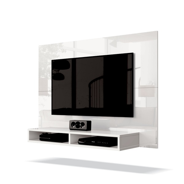 Painel Fox Tv 43 Polegadas 2 Nichos "florença" Branco