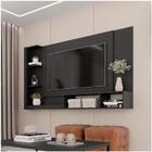 Painel Ganges Para Tv Até 60" Com Nicho Preto Fosco