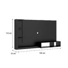 Painel Ganges Para Tv Até 60" Com Nicho Preto Fosco