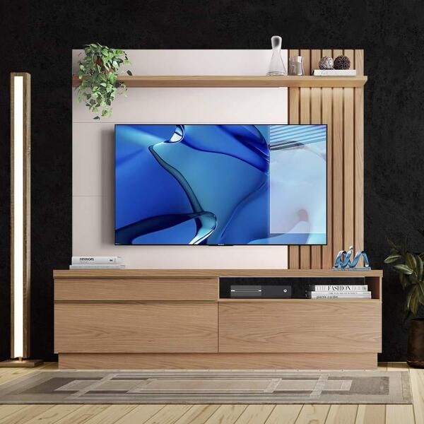 Painel Grande Home Para Sala Tv Até 70 Polegadas Freijó Off W