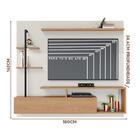 Painel Grande Para Tv Até 55 Polegadas Off White Freijó Dylan